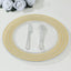 6-Pack Acrylic Round Charger Plates 13" in Clear with Gold Wheat Pattern Rim, Stylish Dinner Party Charger Tableware