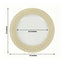 6-Pack Acrylic Round Charger Plates 13" in Clear with Gold Wheat Pattern Rim, Stylish Dinner Party Charger Tableware