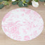 10-Pack Disposable Table Placemats in French Toile Print 13" in White/Matte Pink - Chic Floral Cardboard Placemats for Stylish Table Setting