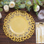 6-Pack Disposable Table Placemats in Metallic Gold with Laser Cut Floral Rim - 400GSM Cardboard Placemats for Glamorous Table Settings 13"