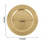 6-Pack Acrylic Round Charger Plates 13" in Metallic Gold, Dinner Party Decor Charger Tableware