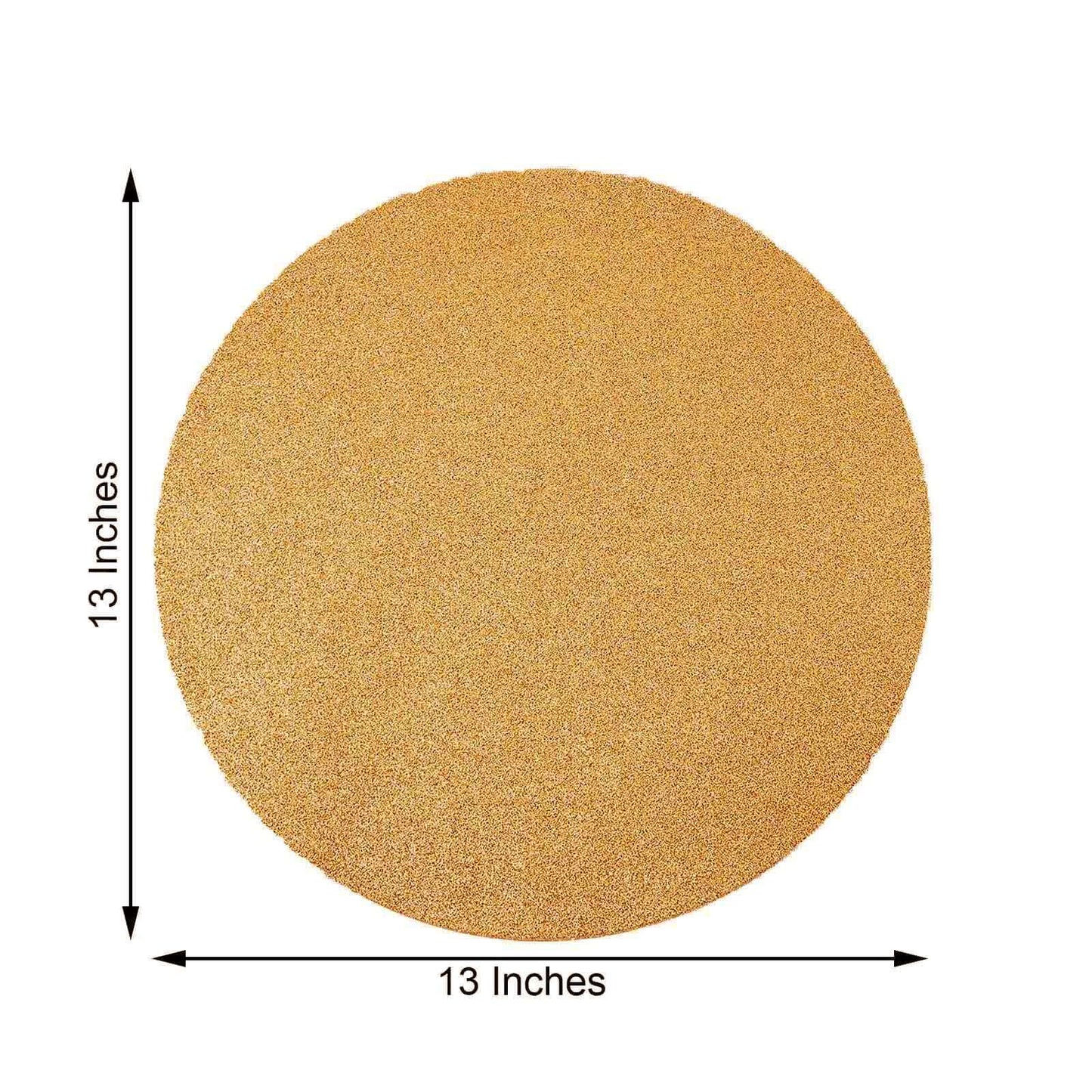 6-Pack Placemats Glitter Design Champagne Sparkle Round - Non-Slip Decorative Dining Table Mats 13"