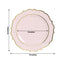 10-Pack Economy Plastic Round Charger Plates 13" in Blush with Gold Scalloped Rim, Decorative Dinner Party Serving Plates