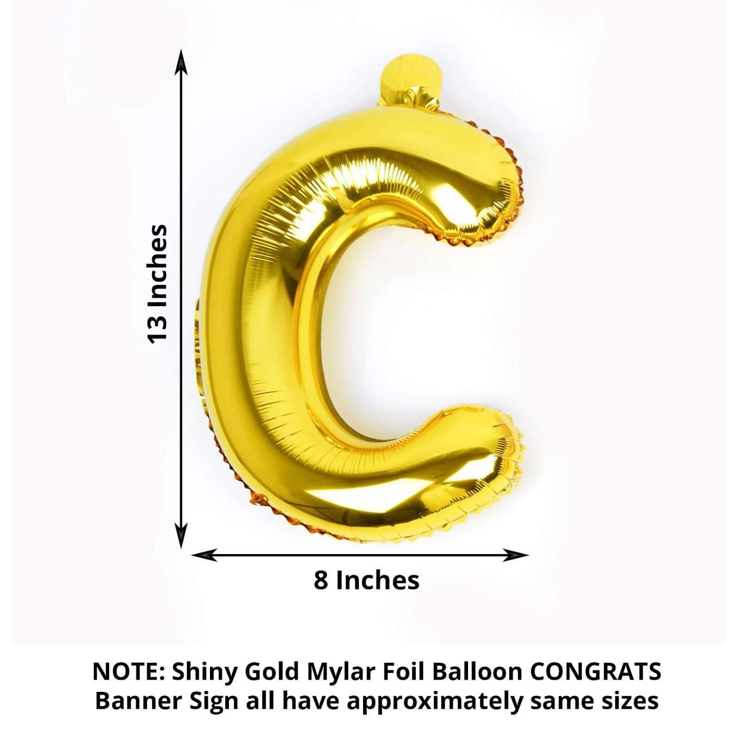 13" Ready-To-Use Shiny Gold "Congrats" Mylar Foil Balloon Banner Sign