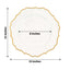 6-Pack Acrylic Round Charger Plates 13" in White with Gold Scalloped Rim, Decorative Dinner Party Plastic Charger Tableware