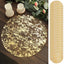 50-Pack Table Placemats Foil Design Metallic Gold Round - Mesh Disposable Shiny Dining Mats 13"