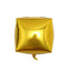 14" Gold Cube Mylar Balloons, 4D Square Foil Balloons