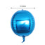 2 Pack 14" 4D Royal Blue Sphere Mylar Foil Helium or Air Balloons