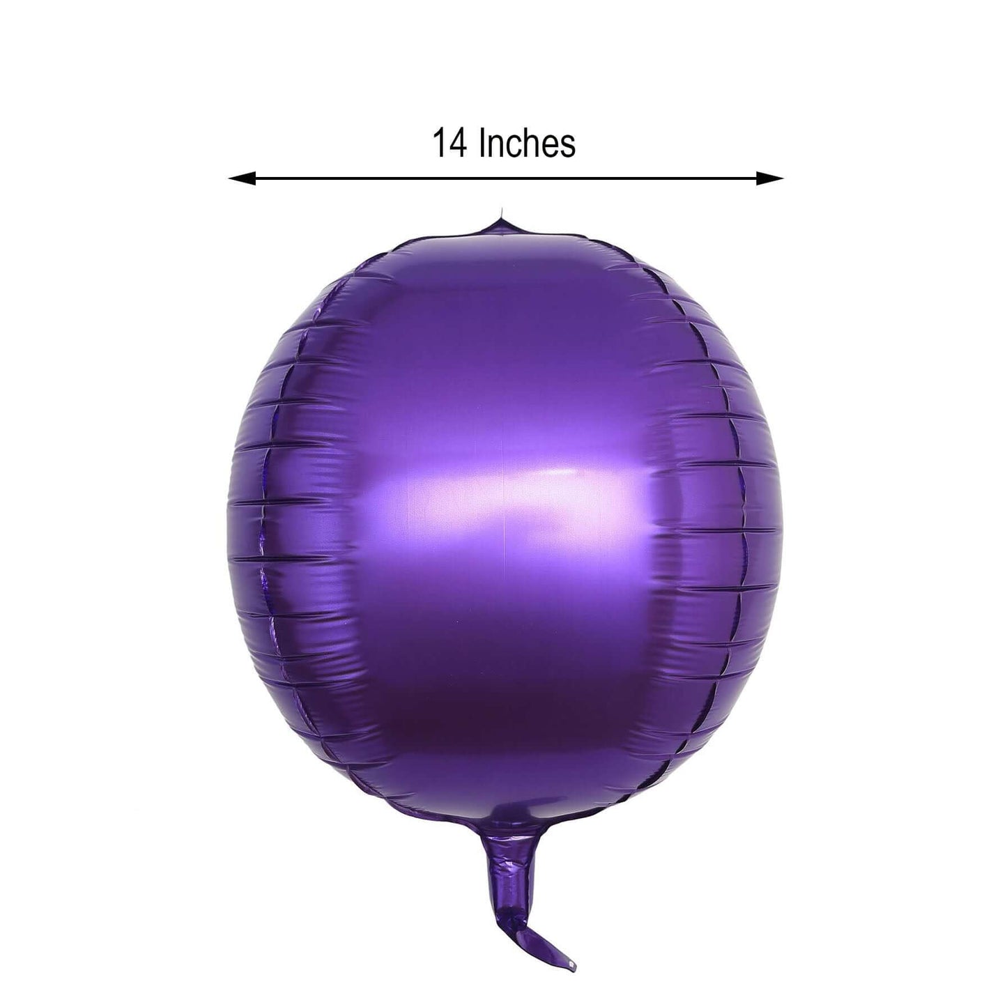 2 Pack 14" 4D Shiny Purple Sphere Mylar Foil Helium or Air Balloons