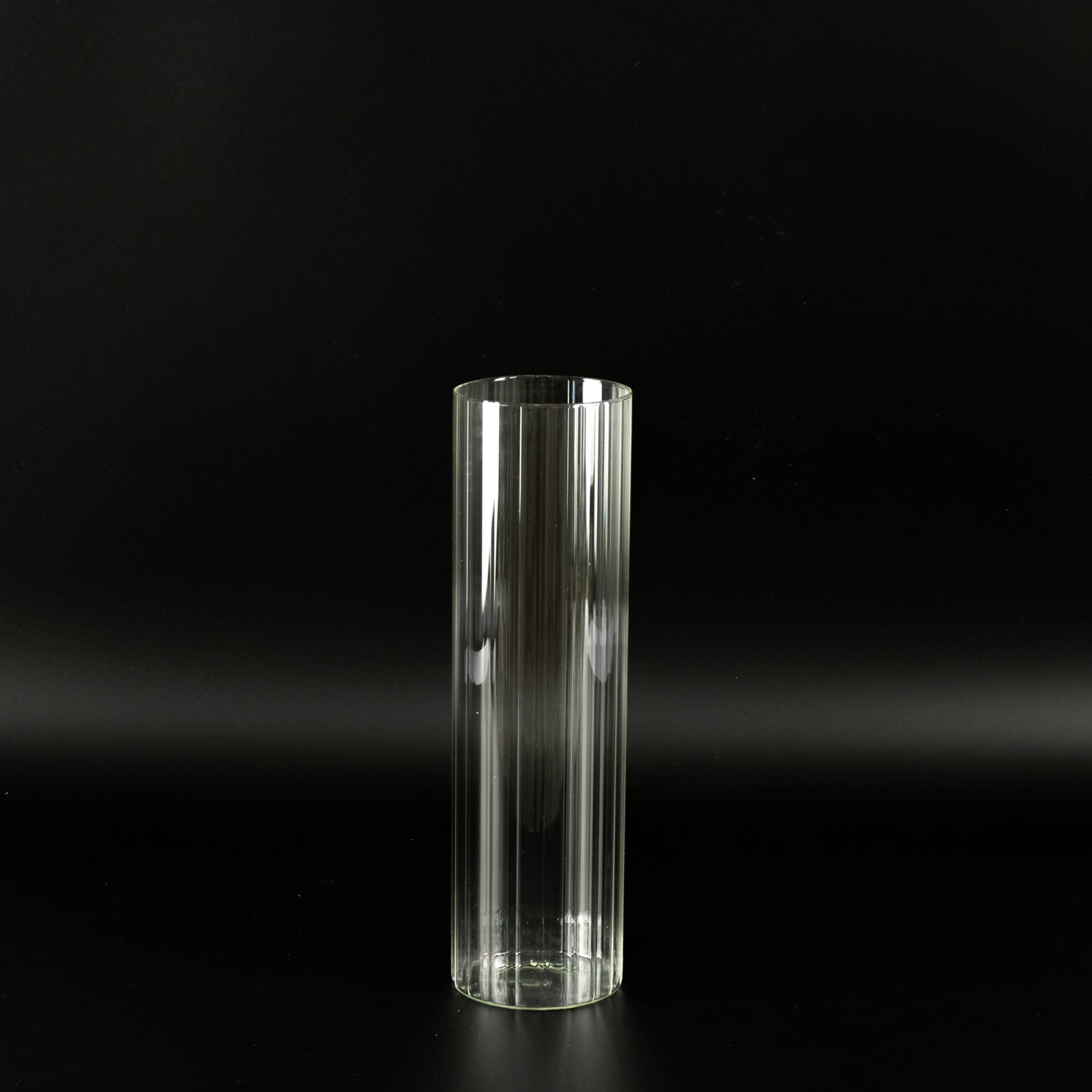 14’’ Ribbed Cylinder Glass Vases 6-Pack â€“ Tall Clear Decorative Vases for Dining Tables Mantels & Modern Interiors