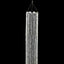 14ft Hanging Beaded Crystal Column Chandelier, Tall Beads Curtain Round with Silver Metal Hoop and Hanging Chain