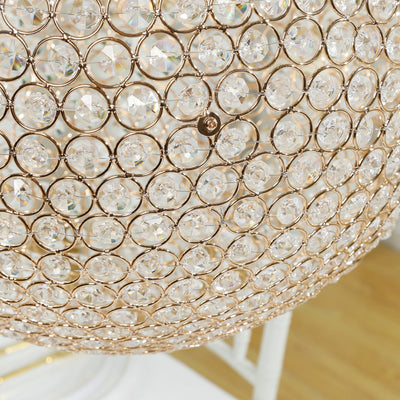 16’’ Crystal Globe Chandelier â€“ Hanging Beaded Ball Pendant Light with Gold Metal Hook & Chain for Decorative Home