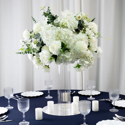 16’’ Ribbed Cylinder Glass Vases 6-Pack â€“ Tall Clear Vases for Wedding Centerpieces Home Decor & Event Styling