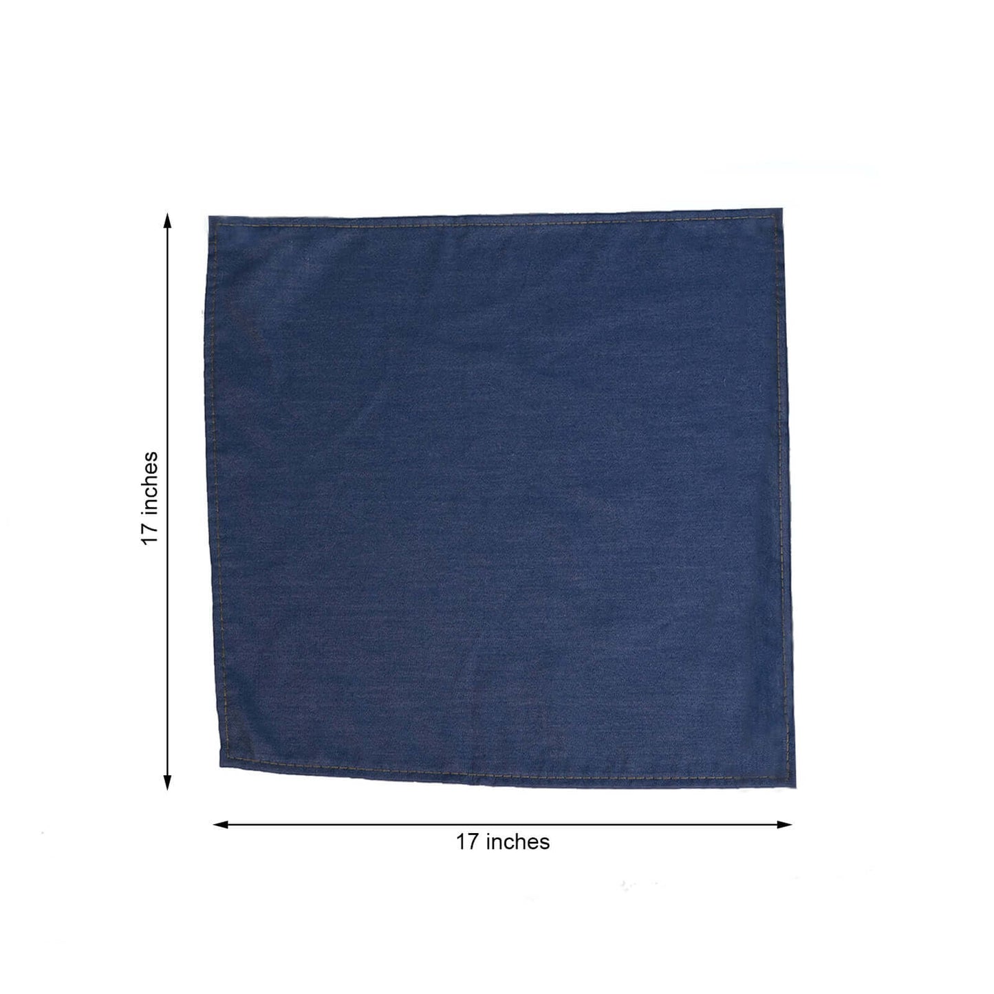 5 Pack Polyester 17"x17" Napkins Dark Denim Blue in Faux Denim Style Dinner Napkins for Casual Gatherings & Themed Events