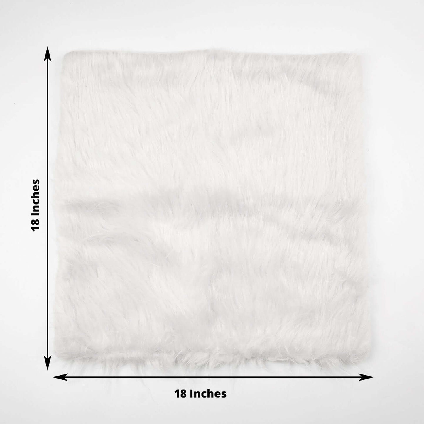 2 Pack 18" White Faux Fur Sheepskin Throw Pillow Cases, Square Pillow Covers