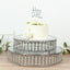 18’’ Round Silver Cake Stand with Hanging Crystal Beads and Glass Top â€“ Metal Dessert Display Tray - Cake Stands