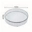 18’’ Round Silver Cake Stand with Hanging Crystal Beads and Glass Top â€“ Metal Dessert Display Tray - Cake Stands