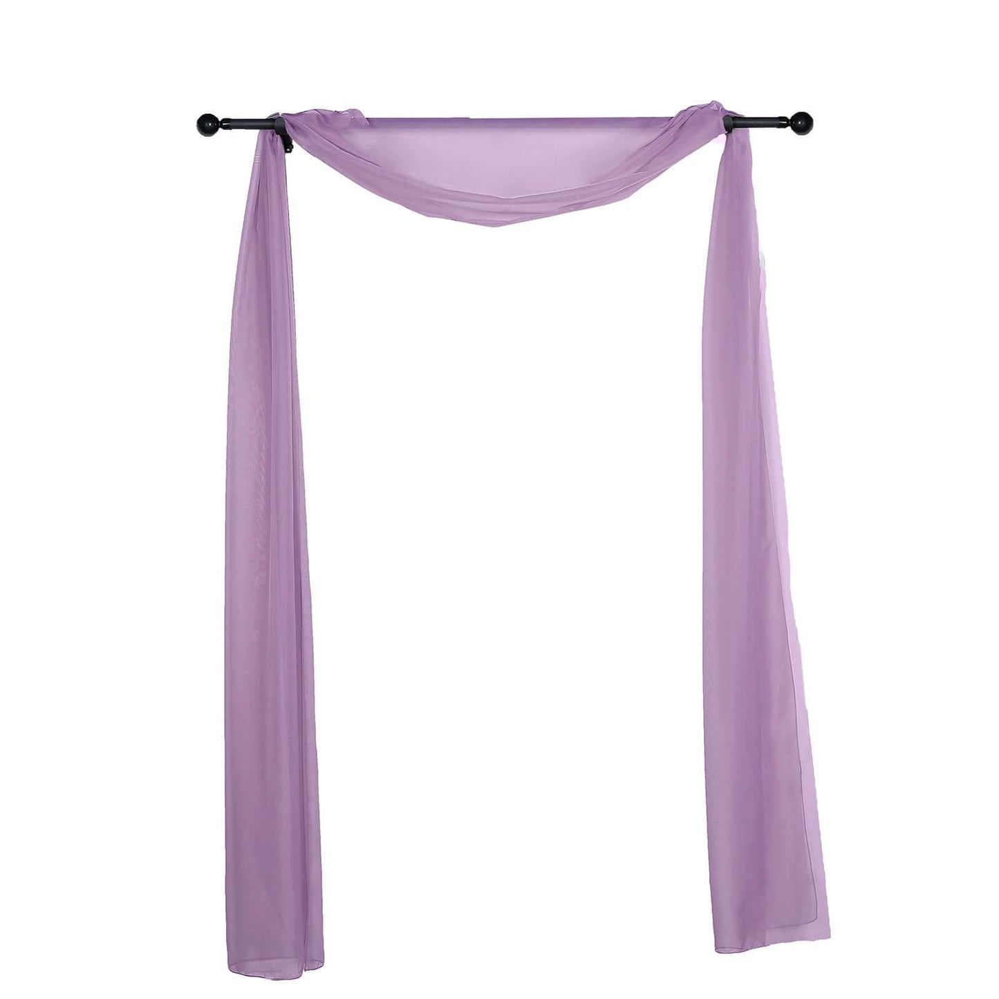 18ft Violet Amethyst Sheer Organza Wedding Arch Drapery Fabric, Window Scarf Valance