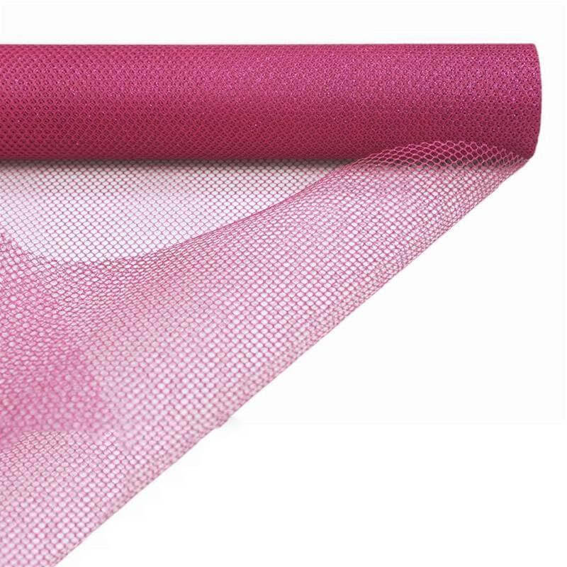 19"x10 Yards Fuchsia Polyester Hex Deco Mesh Netting Fabric Roll