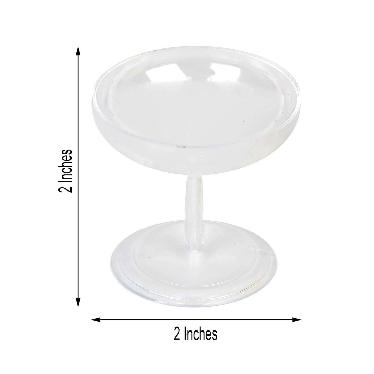 12-Pack Plastic Dessert Cup Candy Dishes Clear - Decorative Mini Pedestal Stands for Treats 2"