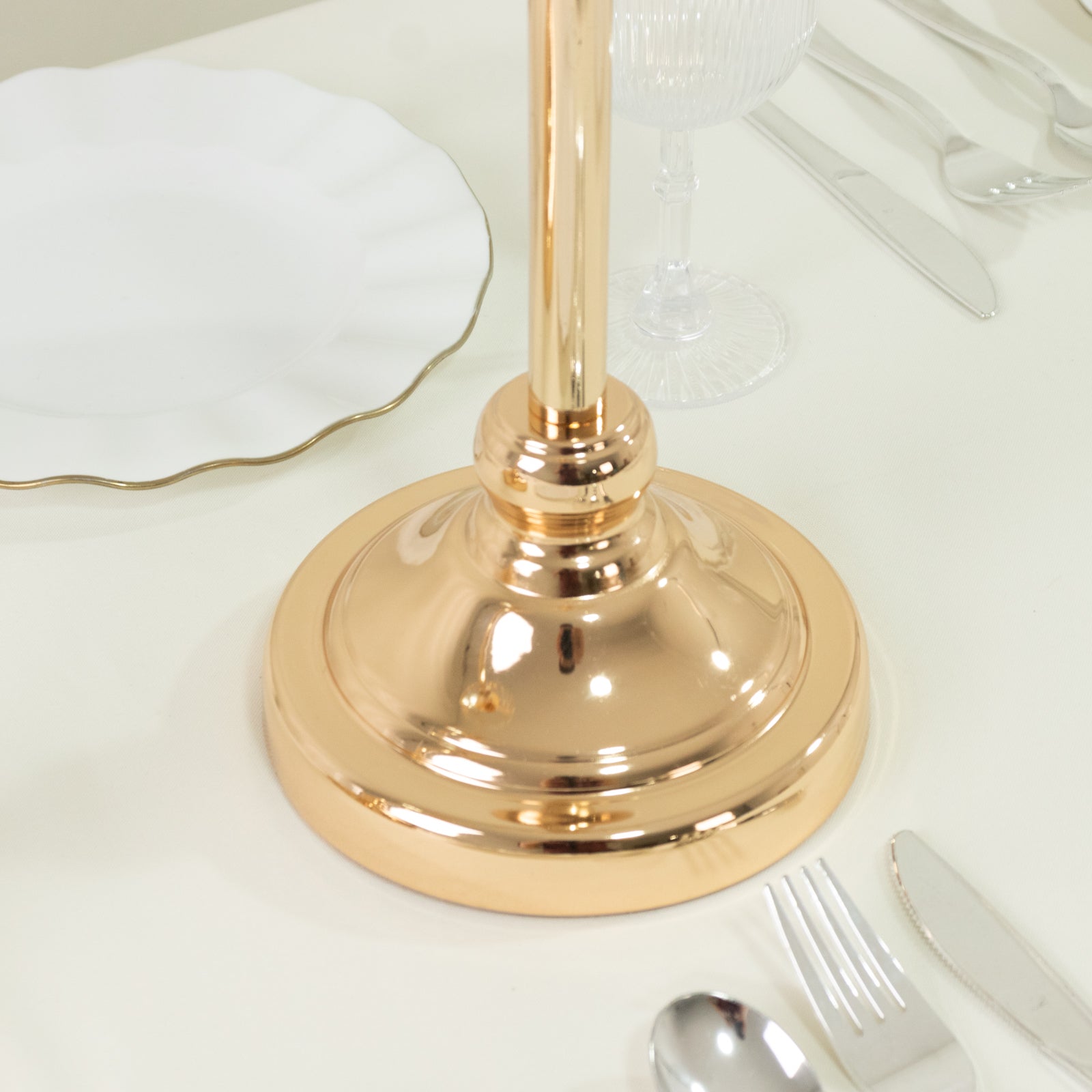 2-Pack 25’’ Crystal Pendant Candle Holders Classic Empire Lamp Shade Style in Gold Votive Candle Stand for Table