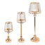 2-Pack 25’’ Crystal Pendant Candle Holders Classic Empire Lamp Shade Style in Gold Votive Candle Stand for Table