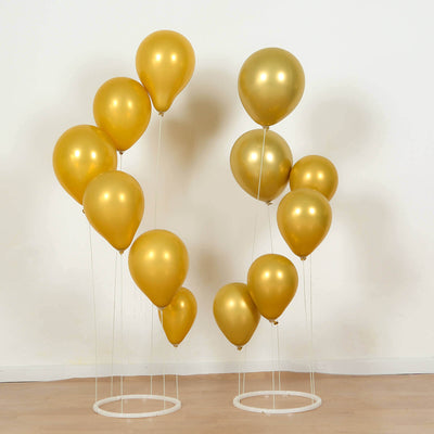 2-Pack 3ft Floating Balloon Floor Stand Kit â€“ White Spiral Balloon Holder with Round Base for Party Decorations