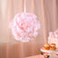 2 Pack 7" Blush Artificial Silk Rose Kissing Ball, Flower Ball