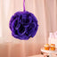2 Pack 7" Purple Artificial Silk Rose Kissing Ball, Faux Flower Ball
