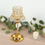 2 Pack Crystal Beaded Candle Holders â€“ 12’’ Tall Gold Metal Centerpieces with Lamp-Inspired Shade for Tables & Events