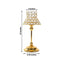 2 Pack Crystal Beaded Candle Holders â€“ 12’’ Tall Gold Metal Centerpieces with Lamp-Inspired Shade for Tables & Events