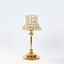 2 Pack Crystal Beaded Candle Holders â€“ 12’’ Tall Gold Metal Centerpieces with Lamp-Inspired Shade for Tables & Events