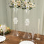 2-Pack Flower Vases Trumpet Design with Crystal Embellishments Clear - Reversible Plastic Table Centerpieces 21"