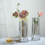 2-Pack Glass Cylinder Vases Silver Striped - Sophisticated Flower Centerpieces for Events 11"
