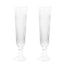 2-Pack Glass Trumpet Vases Ribbed Design Clear - Durable Flower Centerpieces for Events 32’’ - Centerpieces