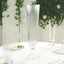 2-Pack Glass Trumpet Vases Ribbed Design Clear - Durable Flower Centerpieces for Events 32’’ - Centerpieces