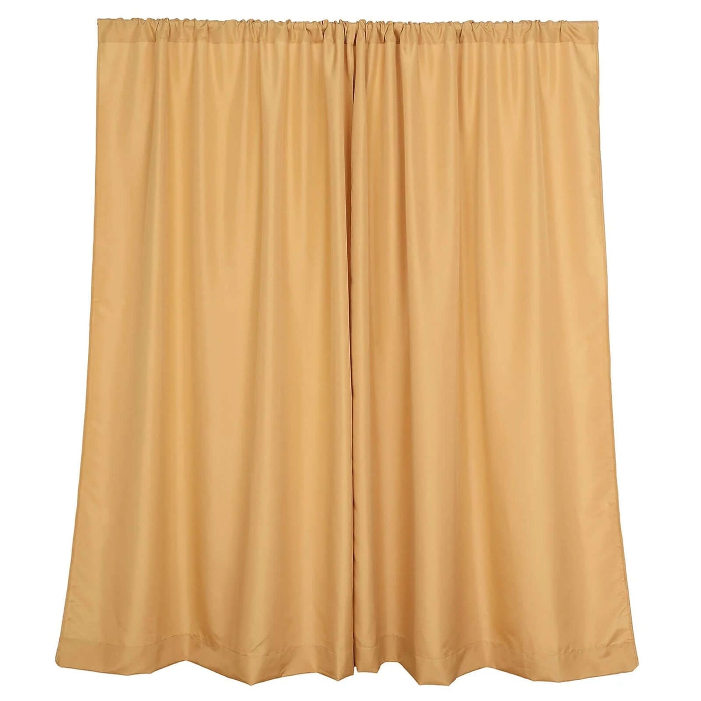 2 Pack Gold Polyester Event Curtain Drapes, 10ftx8ft Backdrop Event Panels With Rod Pockets 130 GSM