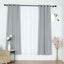 2 Pack Handmade Silver Faux Linen Curtains 52"x84", Curtain Panels With Chrome Grommets