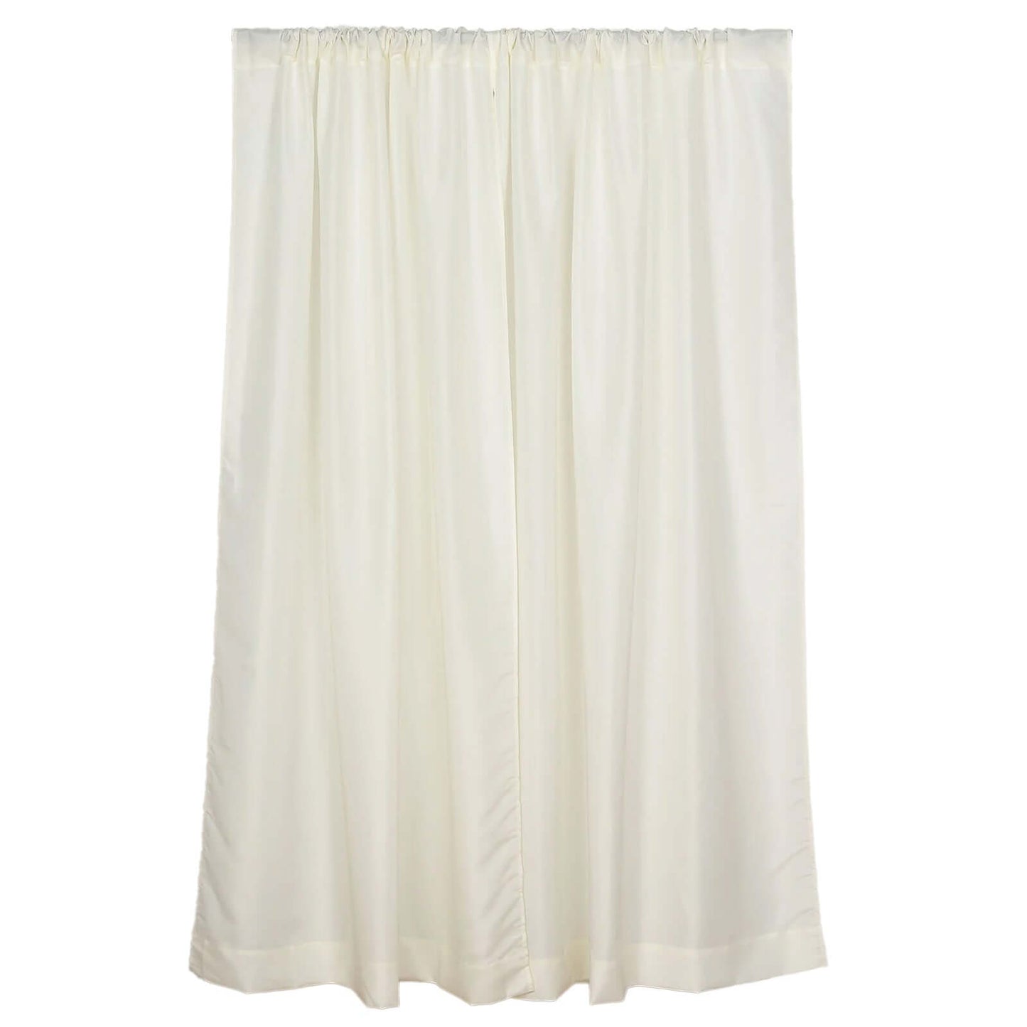 2 Pack Ivory Polyester Event Curtain Drapes, 10ftx8ft Backdrop Event Panels With Rod Pockets 130 GSM