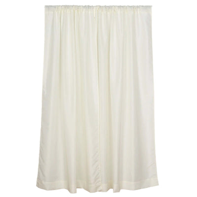 2 Pack Ivory Polyester Event Curtain Drapes, 10ftx8ft Backdrop Event Panels With Rod Pockets 130 GSM