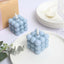 2-Pack LED Flameless Cube Candles Flickering Warm White Dusty Blue - Battery Operated Bubble Design 2"