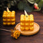 2-Pack LED Flameless Cube Candles Mini Bubble Metallic Gold - Battery Operated 2"