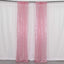 2 Pack Pink Sequin Event Curtain Drapes with Rod Pockets, Seamless Backdrop Event Panels - 8ftx2ft