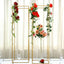 2-Pack Wedding Flower Stand Gold Metal Geometric Column Frame Rectangular - Versatile Floral Pedestal for Upscale Arrangements 48"