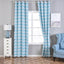 2 Pack White Light Blue Chevron Print Blackout Window Curtain Grommet Panels, Noise Canceling Curtains - 52"x108"