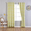 2 Pack White Yellow Chevron Design Thermal Blackout Curtains With Chrome Grommet Window Treatment Panels - 52"x108"