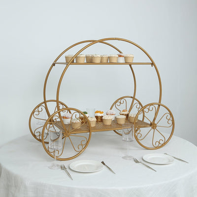 2-Tier Metal Cupcake Stand Gold - Centerpiece Dessert Display Stand for Pastries & Party Favors 28’’ - Cake Stands