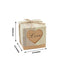 25 Pack 2.5" Rustic Wood Pattern Natural Brown Paper Candy Gift Boxes, Square Party Favor Boxes with Burlap Jute Twine and Love Heart Cut Out