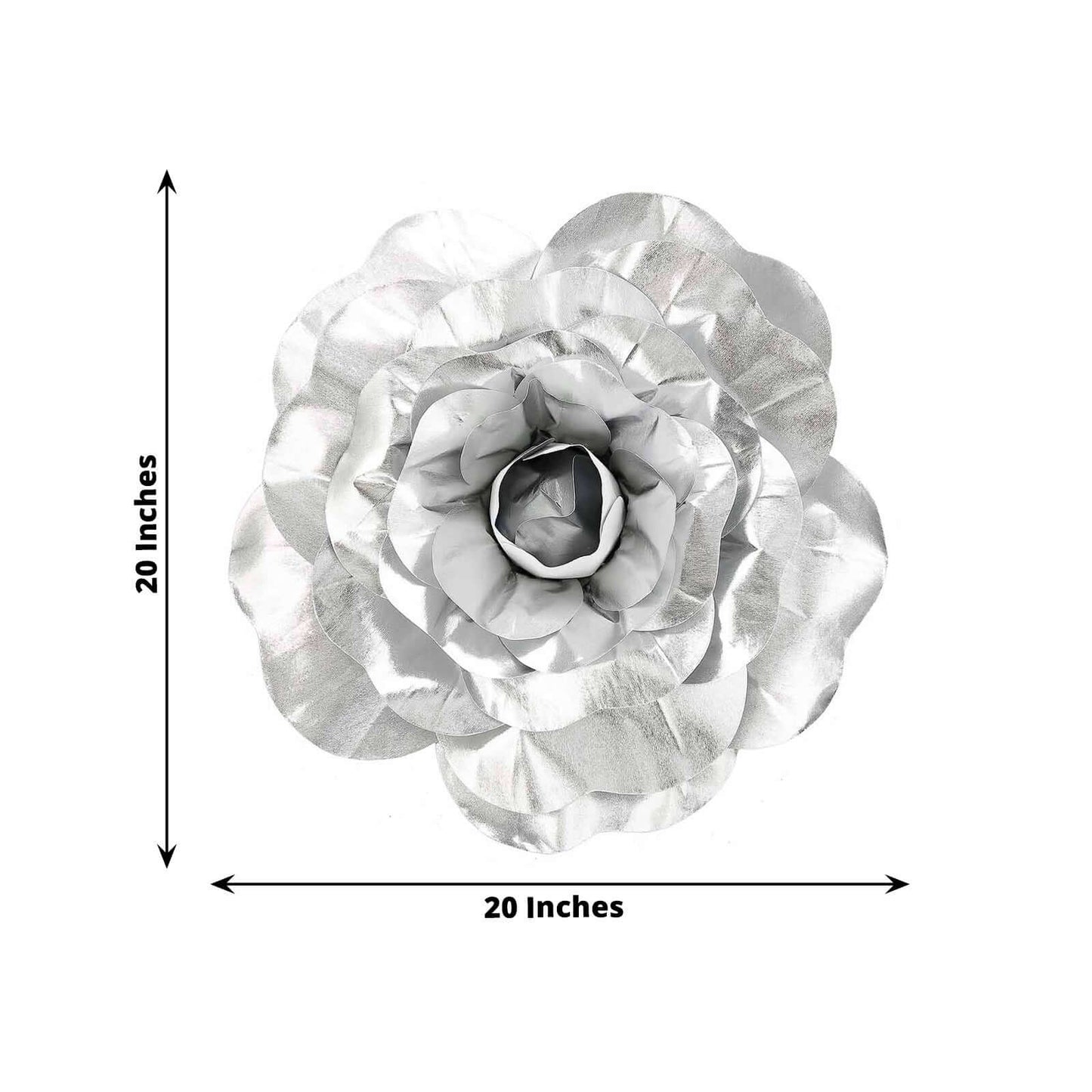 2 Pack 20" Large Silver Real Touch Artificial Foam DIY Craft Roses