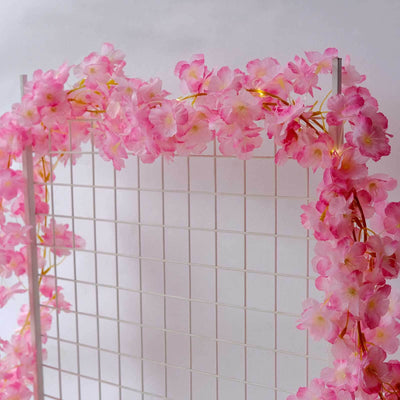 20 LED Garland Fairy String Lights Cherry Blossom Design Pink Warm White - Battery Operated Party DÃ©cor 6ft